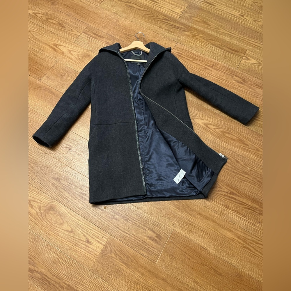 J- Crew Long Coat designed with Stadium cloth by Nello Gori - Size 4P - Picture 11 of 16